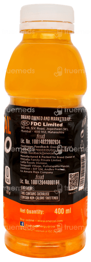 Enerzal Zero Orange Flavour Hydration Drink 400ml