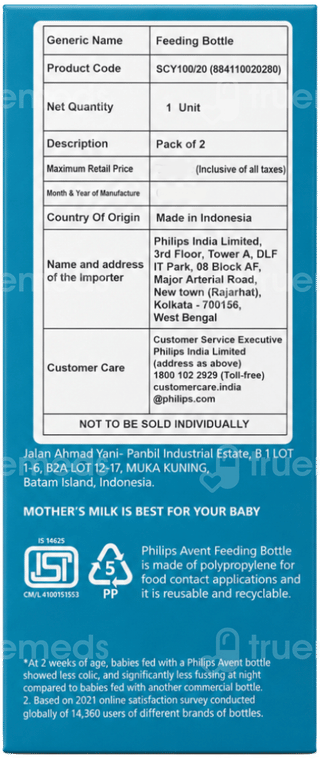 Philips Avent 0M+ Anti Colic Baby Bottle 125Ml Pack Of 2