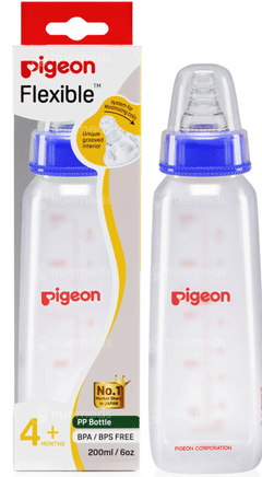 Pigeon Flexible 4+ Months Blue 200ml Feeding Bottle 1