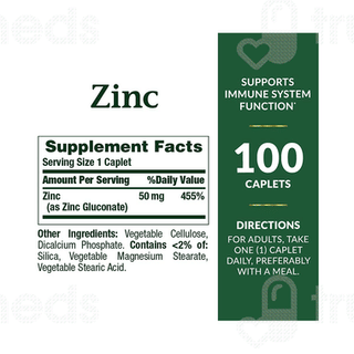 Natures Bounty Zinc 50 MG Caplet 100