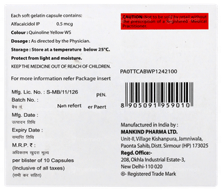 Alphadol 0.5 Capsule 10