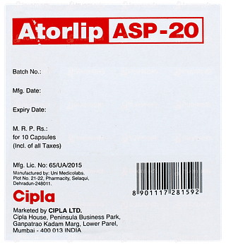 Atorlip Asp 20 Capsule 10