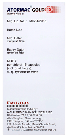 Atormac Gold 10 Capsule 15