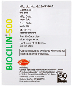 Biocilin 500 Capsule 10 Biocilin 500 Capsule 10