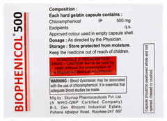 Biophenicol 500 Capsule 10 Biophenicol 500 Capsule 10