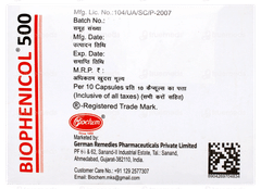 Biophenicol 500 Capsule 10 Biophenicol 500 Capsule 10
