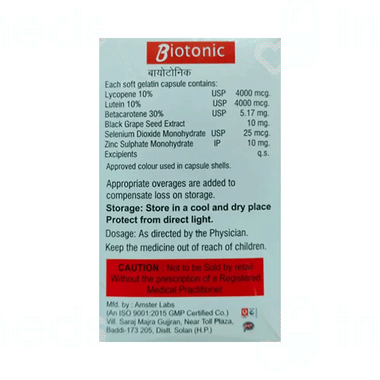 Biotonic Capsule 10 - Uses, Side Effects, Dosage, Price | Truemeds