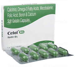 Celol D3 200 Mg/0.25Mcg Capsule 10