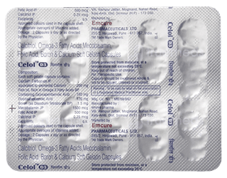 Celol D3 200 Mg/0.25Mcg Capsule 10