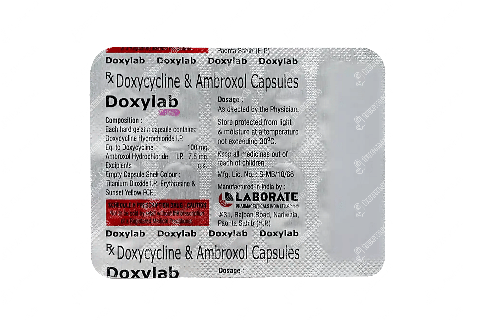 Doxylab 100/7.5 MG Order Doxylab 100/7.5 MG Capsule Online at Truemeds