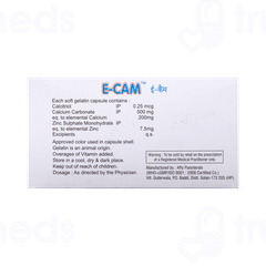 E Cam 500 Mg/0.25mcg/7.5mg Capsule 10