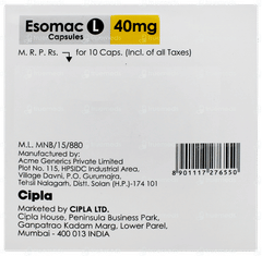 Esomac L 40mg Capsule 10 Esomac L 40mg Capsule 10