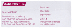 Gabantin 100 Capsule 10 Gabantin 100 Capsule 10