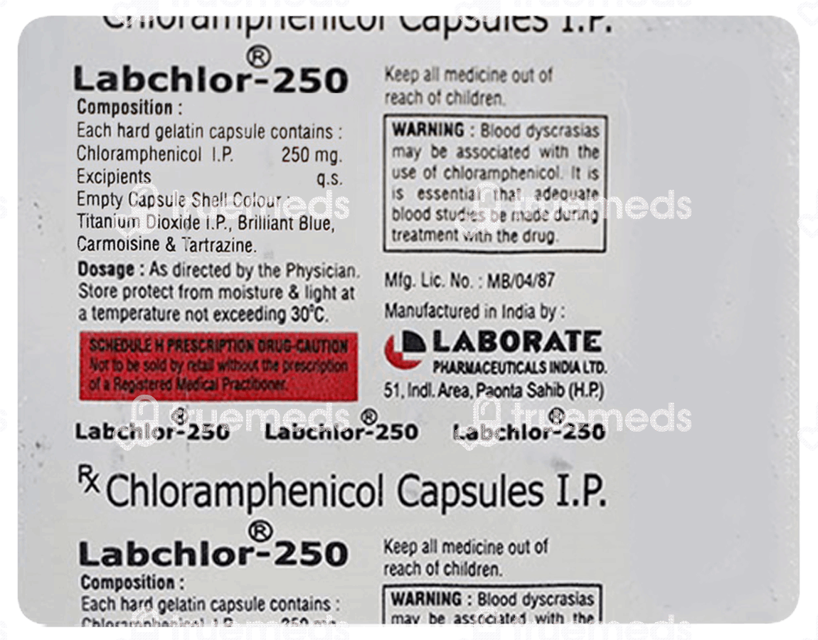Labchlor Laborate Pharma 250 Mg Capsule 10 - Uses, Side Effects, Dosage ...