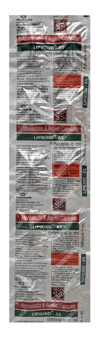 Lipikind As 10/75 MG Capsule 10