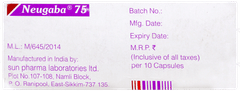 Neugaba 75 Capsule 10 Neugaba 75 Capsule 10