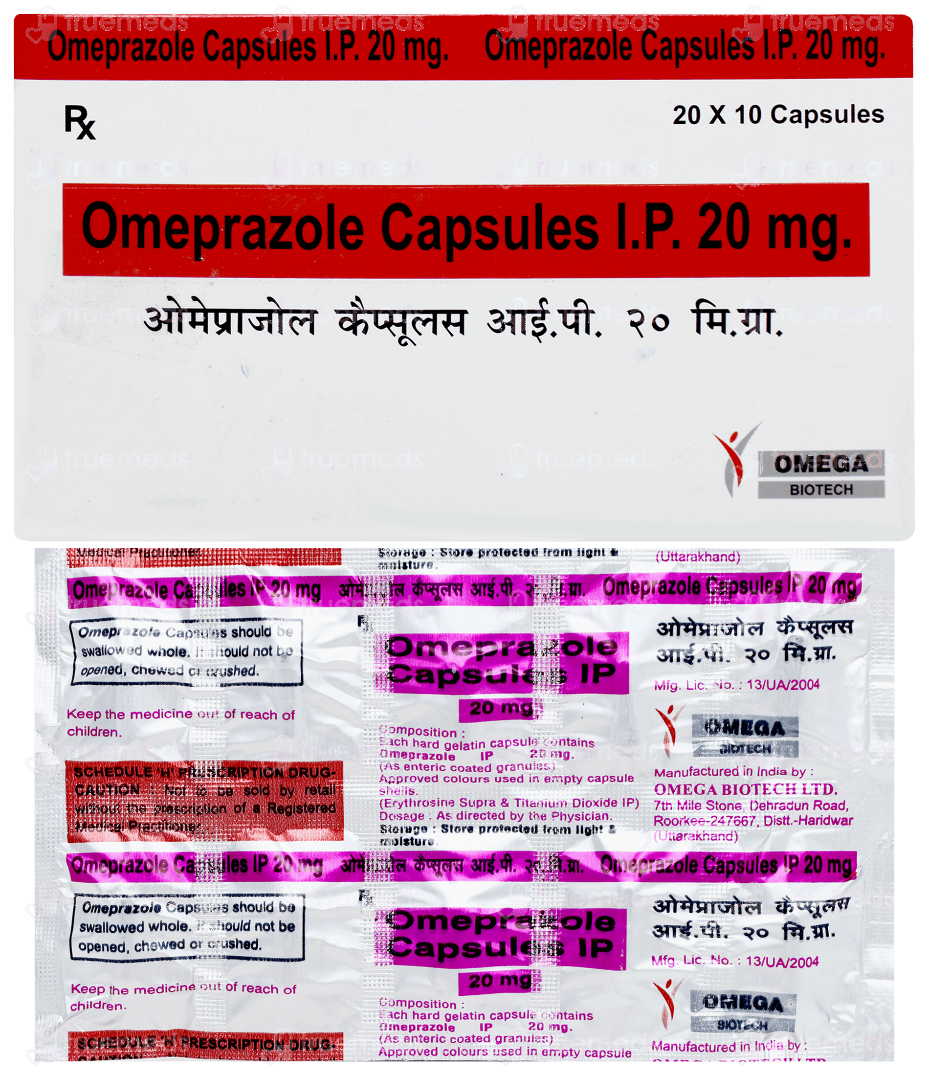 Omeprazole 20mg Capsule for acidity on TrueMed