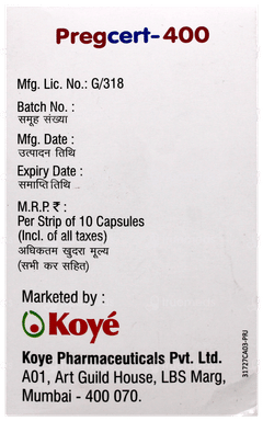 Pregcert 400 Capsule 10