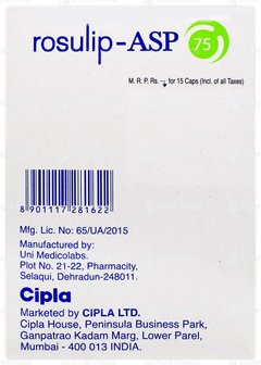 Rosulip Asp 75 Capsule 15 Rosulip Asp 75 Capsule 15