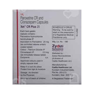 Xet Cr Plus 25/0.25 MG Capsule 10