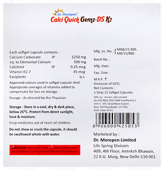 Calci Quick Gemz Ds K2 Capsule 15