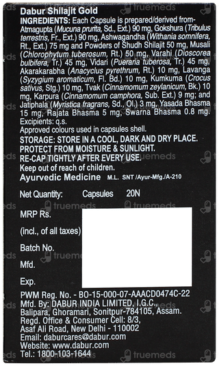 Dabur Shilajit Gold Capsule 20