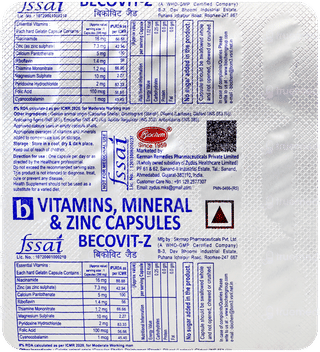 Becovit Z Capsule 15 - Uses, Side Effects, Dosage, Price | Truemeds