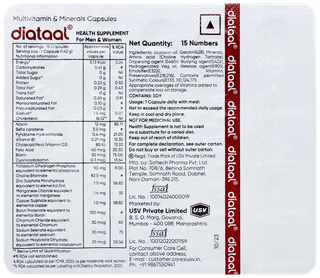 Diataal Nutripop Multivitamin Hair & Skin Energy & Immunity Fitness & Wellness Capsule 15