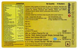 Diataal-d Multivitamin Vit. D & Ala Sustained Energy Heart Health For Men & Women Capsule 10