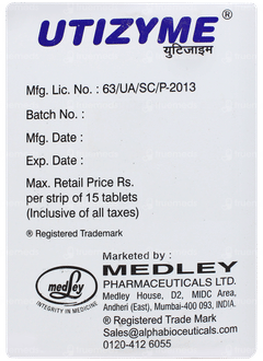 Utizyme Tablet 15