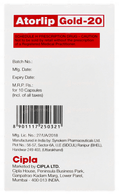 Atorlip Gold 20 Capsule 10
