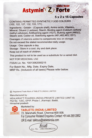 Astymin Z Forte 2 Pack Of 15 Capsules