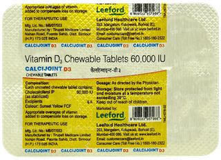 Calcijoint D3 Orange Flavour Sugar Free Chewable Tablet 4
