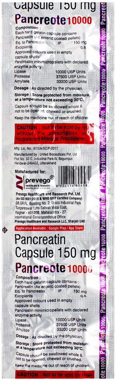 Pancreote 10000 Capsule 10