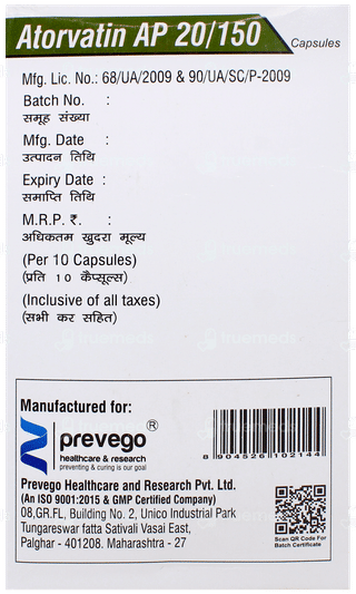 Atorvatin Ap 20/150 Capsule 10