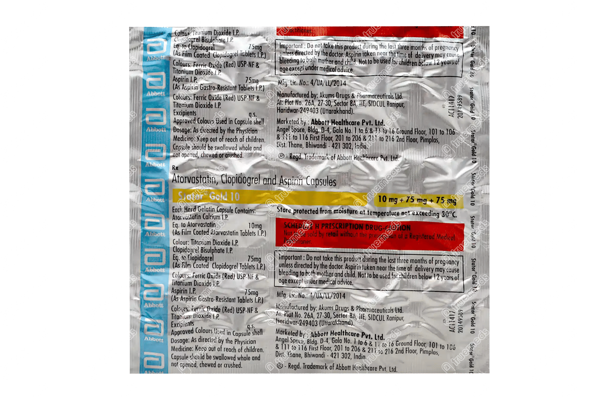 Stator Gold 10/75/75 MG Order Stator Gold 10/75/75 MG Capsule Online at Truemeds