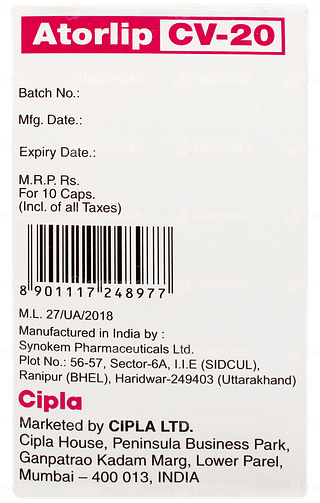 Atorlip Cv 20 Capsule 10