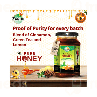 Zandu Pure Honey With Cinnamon Green Tea & Lemon 500gm