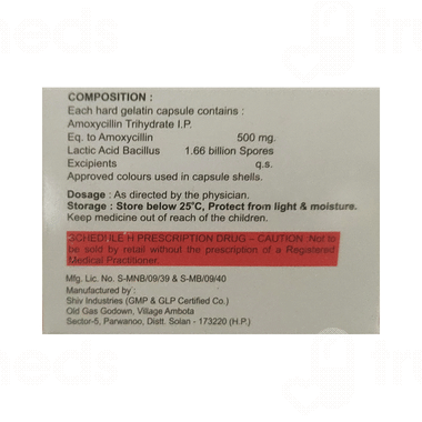Amphy Rolin Amphy 500 Mg166 B Capsule 10 - Uses, Side Effects, Dosage, Price | Truemeds