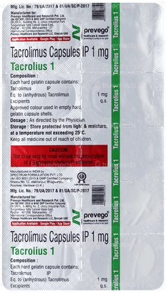 Tacrolius 1 Capsule 10 Tacrolius 1 Capsule 10