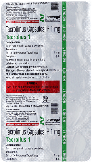 Tacrolius 1 Capsule 10