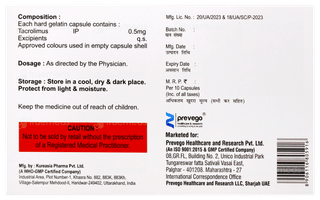 Tacrolius 0.5 Capsule 10