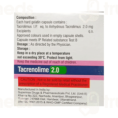 Tacrenolime 2.0 Capsule 10 Tacrenolime 2.0 Capsule 10