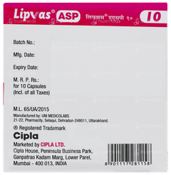 Lipvas Asp 10 Capsule 10