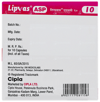 Lipvas Asp 10 Capsule 10