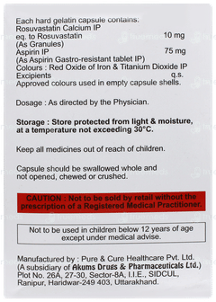 Rosycap Asp 10/75 Capsule 15 Rosycap Asp 10/75 Capsule 15