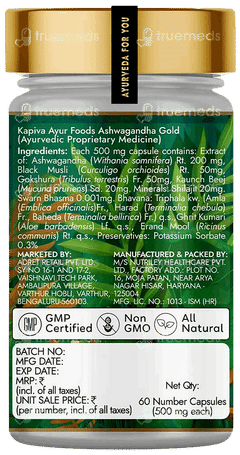 Kapiva Ayur Foods Ashwagandha Gold Capsule 60