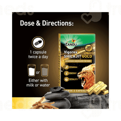 Zandu Vigorex Shilajit Gold Capsule 10 With 2 Free