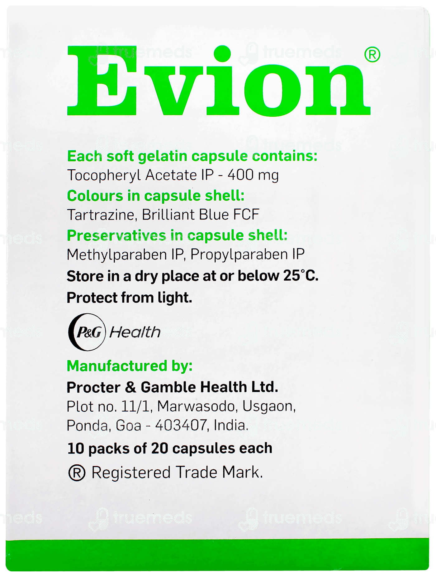 Evion 400 Capsule 20 Uses, Side Effects, Dosage, Price Truemeds