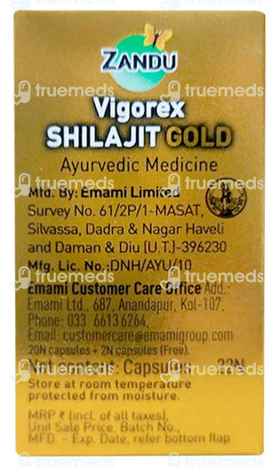 Zandu Vigorex Shilajit Gold Capsule 22